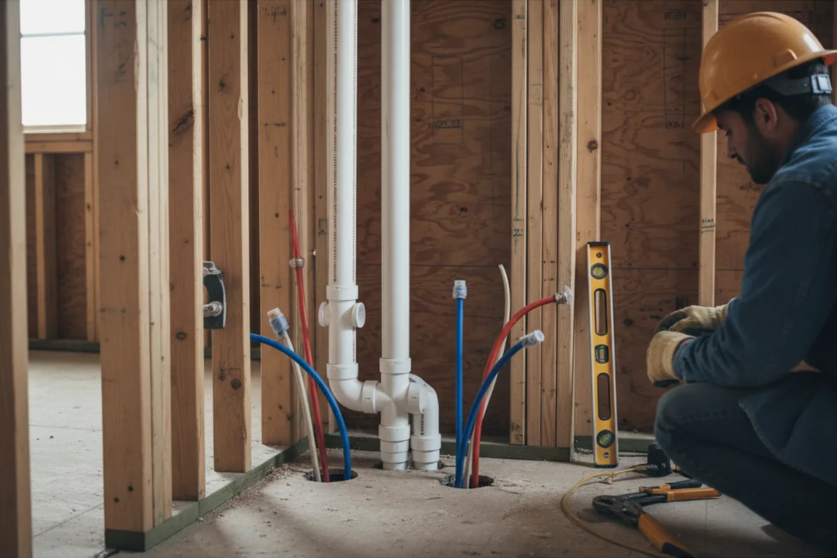 Drain and supply rough-in during Toilet Repair and Installation in Forsyth